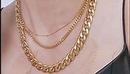 Cuban Link Chain for Women 16K Gold Plated Chunky Necklace