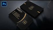 Gold Foil Business Card Design in Adobe Photoshop Tutorial | Ps learning