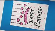 DIY Birthday Greeting Card with White Paper 3 - Happy birthday card drawing - A4 Sheet Birthday Card