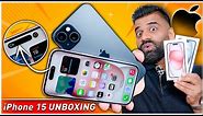 Apple iPhone 15 & 15 Plus Unboxing and First Look - Dynamic Island & 48MP Fun🔥🔥🔥