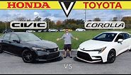 COMPACT KINGS! -- 2023 Toyota Corolla SE vs. 2023 Honda Civic Sport: Comparison