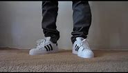 Adidas Superstar 2 On Feet (Shell Toe) White and Black