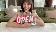Open Closed Sign for Business Door - Reversible Double Sided with Rope for Hanging - Red Background Open and Closed Signs Decor - 1/4 inch PVC - 6.25 inch x 11.5 inch | Waving Banner Style Sign