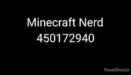 Minecraft Nerd Roblox Id