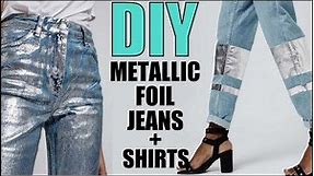 DIY- How To Make METALLIC FOIL T-shirt + Jeans - By Orly Shani
