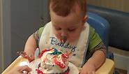 Baby Eating Cake on his 1st Birthday