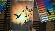 Soft pastels easy drawing - sunset scenery - for beginners easy tutorial step by step