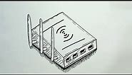 How to Draw WIFI ROUTER in Easy Steps