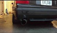 E36 M3 1jz single turbo 4 inch exhaust idle