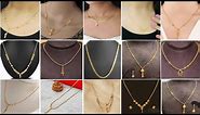 Latest simple & beautiful gold necklace designs / Cute small gold pendant collection / Gold necklace