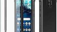 for Nokia C100 Case,Nokia C100 Phone Case with 1 Pack Screen Protector Tempered Glass,Front Back Full Body Protection,Frosted PC Back Soft TPU Bumper Raised Corner Edge Cover Case for Nokia C100