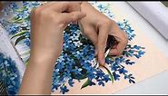 Embroidery by hand for a beautiful embroidery picture | Embroidery Art | Blue Phlox Flowers pattern