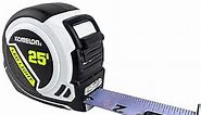 Komelon LED Light Tape Measure, White/Black - 25ft. - 25LED