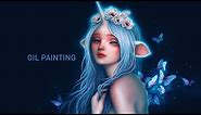 UNICORN OIL PAINTING TIMELAPSE 🦄 How to relax & de-stress with art
