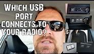 What USB port connects to your car radio?