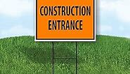 Double Sided Sign construction ENTRANCE SAFETY ORANGE OSHA Yard Sign ROAD SIGN with Stand