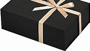 LIFELUM Gift Box 13 x 10 x 5 inch Large Black Gift Box with Magnetic Lids for Birthday Gifts Box Contains Card, Ribbon, Shredded Paper Filler (1 Pcs)