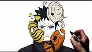 How To Draw Obito (3 Masks) | Step By Step | Naruto