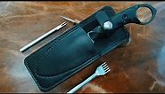 Make a Custom leather Knife Sheath,knife sheath with horizontal and vertical belt loop