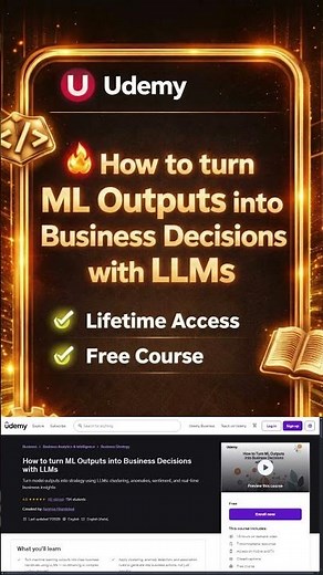 How to turn ML Outputs into Business Decisions with LLMs ✨ Free Udemy Course 2026 #freeonlinecourses