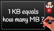 1 KB equals how many MB