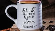 Sheffield Home Religious Coffee Mugs - Stoneware Motivational Bible Coffee Mugs For Women And Men - Inspirational Mugs And Cups, Mugs For Tea, Latte, And Hot Chocolate - 18oz (Done with Love)