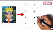 Naruto Uzumaki Drawing Easy | How To Draw Naruto Uzumaki From Dots | Naruto Anime Drawing