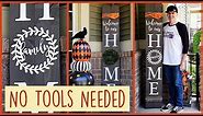 No Tools DIY Front Porch Welcome HOME Sign with Changeable "O"