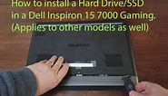 How to Install or replace a Hard Drive or SSD in Dell Inspiron 15 7000 Gaming