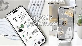 iOS 17 aesthetic customization! 🩶✨ | custom iphone theme, widgets, icons tutorial