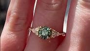 Rosados Box 1.46ct Anastasia Green Tea Teal Sapphire & Diamond Engagement Ring