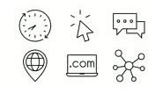 Contact Us icons. icon set. Line icon animation.