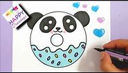 HOW TO DRAW A CUTE PANDA DONUT EASY STEP BY STEP