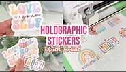 HOW TO MAKE HOLOGRAPHIC LAMINATE SHEET STICKERS WITH CRICUT PRINT THEN CUT