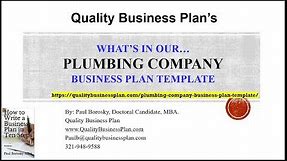 What’s in our PLUMBING COMPANY Business Plan Template by Paul Borosky, MBA.