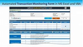 Automated Transaction Monitoring Form in Excel and VBA with Dashboard, Auto Email and Other Features