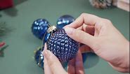 Liliful 24 Pcs Glass Christmas Ball Ornaments 2.36 Inch Christmas Tree Decoration Hanging Balls Christmas Ornaments for Festival Home Wedding Holiday Party Decor (Blue)