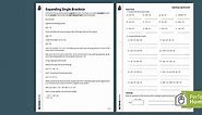 Expanding Single Brackets Walkthrough Worksheet