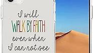 Case for iPhone 12 Pro Christian Quotes,Soft TPU Cover Clear Heavy Duty Protection Compatible for iPhone 12/12 Pro 5G 6.1 Inches Christian Sayings Bible Verse I Will Walk by Faith Corinthians