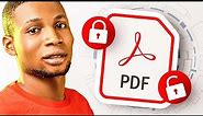 HOW TO PASSWORD PROTECT AND UNLOCK ANY PDF FILE IF YOU FORGOT THE PASSWORDM IN 5 MINUTES