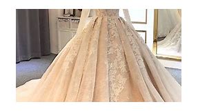 Elegant champagne color... - Amanda Novias Wedding Dress