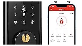 Smart Lock, SMONET Fingerprint Door Lock Smart Deadbolt Keyless Entry - Electronic Digital Keypad with Biometric Fingerprint, Smartphone App Auto Lock Bluetooth Keys Fobs Smartlock for Alexa, Home