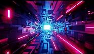 Cyberpunk neon tunnel loop 4K