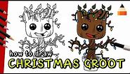 How To Draw Groot | Groot Baby | Baby Groot Drawing | Christmas Drawing Ideas