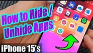 How to Hide/Unhide Apps on the iPhone 15 / iPhone iOS 17