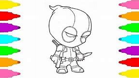 How to draw Baby Deadpool - Marvel Superheroes - Coloring Pages