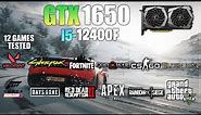 GTX 1650 + i5 12400F : Test in 12 Games - GTX 1650 GAMING