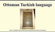 Ottoman Turkish language