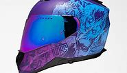 Voss 989 Moto-V Purple/Blue Rei Helmet