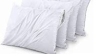 Utopia Bedding Waterproof Pillow Protector Zippered (4 Pack) Queen – Bed Bug Proof Pillow Encasement 20 x 28 Inches